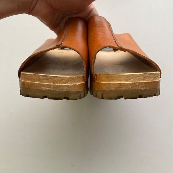 Swedish Hasbeens Ann Sandals Clogs Shoes Brown Tan - Picture 8 of 12
